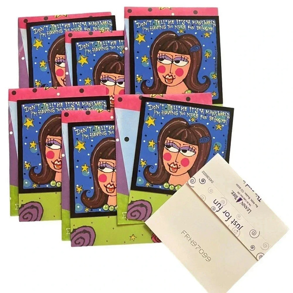 FRIENDSHIP Funny Brunette Girl Greeting Cards VTG Leanin' Tree Lori Wiseman NOS - Picture 1 of 16